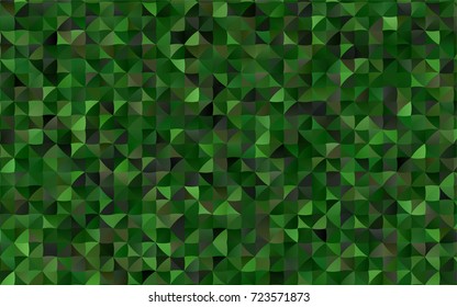 Dark Green vector shining triangular pattern. A completely new color illustration in a vague style. A new texture for your design.