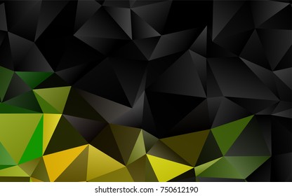 Dark Green vector shining triangular template. Colorful abstract illustration with gradient. A completely new design for your business.
