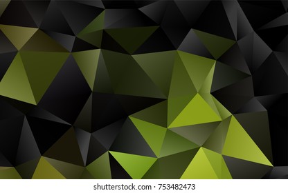 Dark Green vector shining triangular pattern. An elegant bright illustration with gradient. The textured pattern can be used for background.