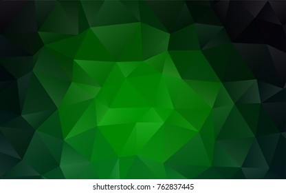 Dark Green vector shining triangular template. Glitter abstract illustration with an elegant design. A completely new template for your business design.