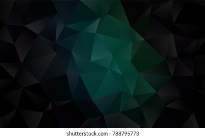 Dark Green vector shining triangular background. A completely new color illustration in a vague style. The template can be used as a background for cell phones.