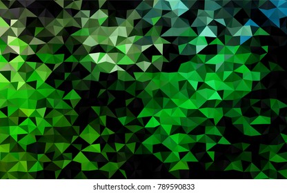 Dark Green vector shining triangular background. An elegant bright illustration with gradient. A completely new template for your business design.