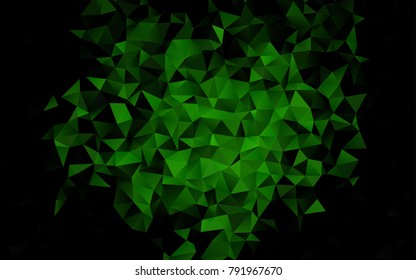 Dark Green vector shining triangular pattern. An elegant bright illustration with gradient. Brand-new design for your business.