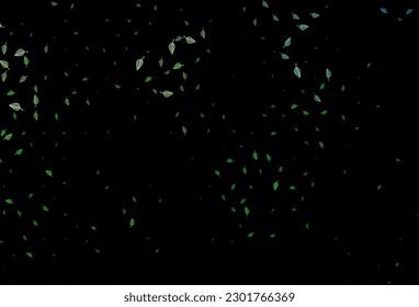 Dark Green vector sketch backdrop. Colorful illustration in doodle style with leaves. Completely new design for your business.