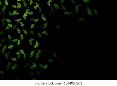 Dark Green vector sketch template. Sketchy doodles with colorful gradient leaves. Completely new design for your business.