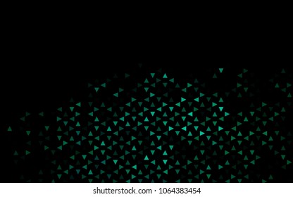 Dark Green vector of small triangles on white background. Illustration of abstract texture of triangles. Pattern design for banner, poster, cover.