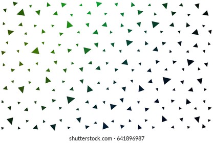 Dark Green vector of small triangles on white background. Illustration of abstract texture of triangles. Pattern design for banner, poster, cover.