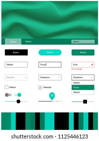 Dark Green vector style guide with bent lines. Colorful illustration in abstract memphis style with gradient. Modern template for your landing page.