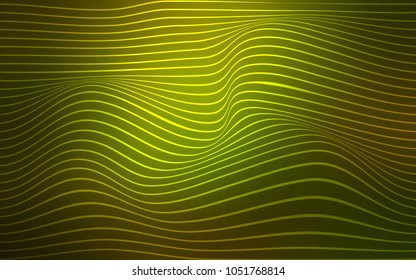 Dark Green vector template with abstract ribbons. Creative illustration in halftone arched style with gradient. Brand-new design for your ads, poster, banner.