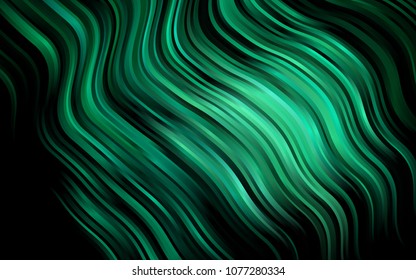 Dark Green vector template with abstract lines. Shining crooked illustration in marble style. Marble design for your web site.