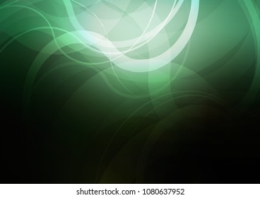 Dark Green vector template with abstract lines. Glitter abstract illustration with wry lines. A completely new template for your business design.