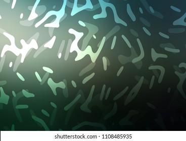 Dark Green vector template with abstract lines. A sample with blurred bubble shapes. Marble style for your business design.