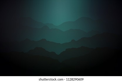 Dark Green vector template with abstract circles. A completely new color illustration in mountain style. Mountain design for your web site.