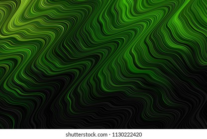 Dark Green vector template with abstract lines. Geometric illustration in marble style with gradient.  A new texture for your  ad, booklets, leaflets.