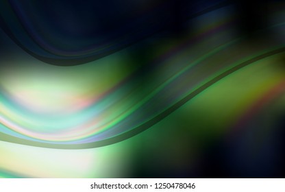 Dark Green vector template with abstract circles. Glitter abstract illustration with wry lines. The best blurred design for your business.