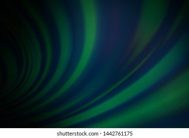 Dark Green vector template with abstract lines. Shining illustration, which consist of blurred lines, circles. Marble style for your business design.