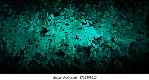 Dark green vector template with abstract forms. Colorful abstract forms with gradient in simple style. Elegant design for wallpaper set.