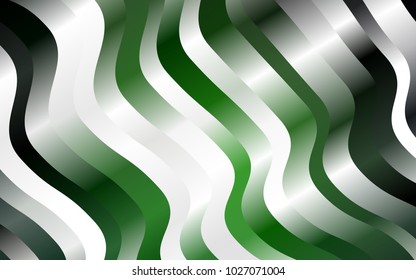 Dark Green vector template with bent ribbons. Blurred geometric sample with gradient bubbles.  A completely new template for your business design.