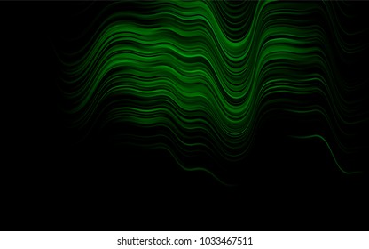 Dark Green vector template with bent lines. A vague circumflex abstract illustration with gradient. A completely new template for your business design.