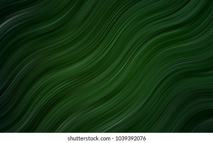 Dark Green vector template with bent ribbons. A sample with blurred bubble shapes. A completely new template for your business design.