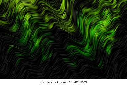 Dark Green vector template with bent ribbons. A completely new color illustration in marble style. A completely new template for your business design.