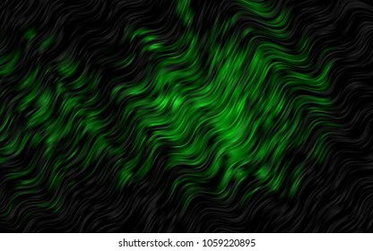 Dark Green vector template with bent lines. An elegant bright illustration with gradient. The template for cell phone backgrounds.