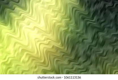 Dark Green vector template with bent ribbons. Modern gradient abstract illustration with bandy lines. The best blurred design for your business.