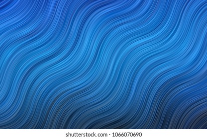 Dark Green vector template with bent ribbons. Modern gradient abstract illustration with bandy lines. The template for cell phone backgrounds.