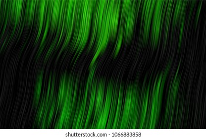 Dark Green vector template with bent lines. An elegant bright illustration with gradient. A new texture for your  ad, booklets, leaflets.