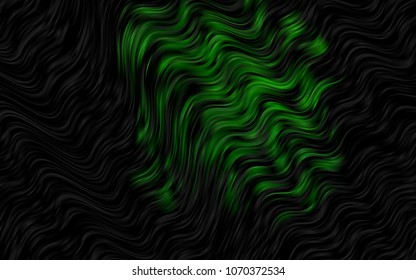 Dark Green vector template with bent ribbons. Colorful abstract illustration with gradient lines. A completely new marble design for your business.