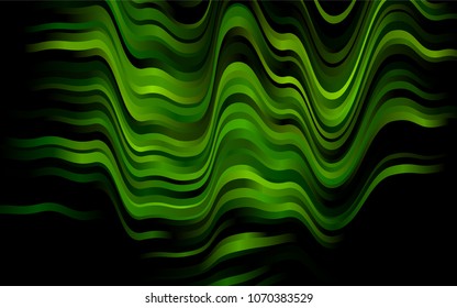 Dark Green vector template with bent lines. Creative illustration in halftone marble style with gradient. New composition for your brand book.