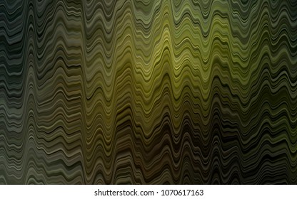 Dark Green vector template with bent ribbons. Shining illustration, which consist of blurred lines, circles. Brand-new design for your ads, poster, banner.