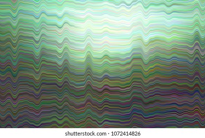Dark Green vector template with bent lines. Modern gradient abstract illustration with bandy lines. New composition for your brand book.