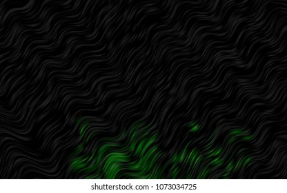 Dark Green vector template with bent lines. A vague circumflex abstract illustration with gradient. A completely new marble design for your business.
