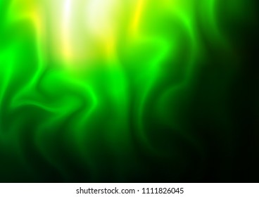 Dark Green vector template with bent ribbons. Shining illustration, which consist of blurred lines, circles. The elegant pattern for brand book.