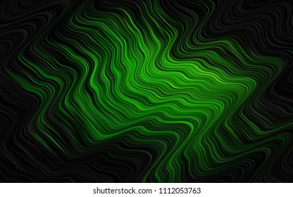Dark Green vector template with bent lines. A vague circumflex abstract illustration with gradient. A completely new marble design for your business.