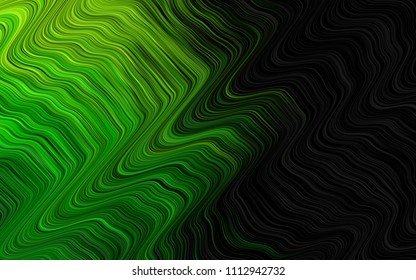 Dark Green vector template with bent ribbons. Glitter abstract illustration with wry lines. The template for cell phone backgrounds.
