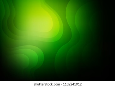 Dark Green vector template with bent lines. Colorful abstract illustration with gradient lines. Pattern for your business design.
