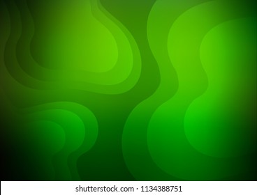 Dark Green vector template with bent ribbons. Creative geometric illustration in marble style with gradient. Textured wave pattern for backgrounds.