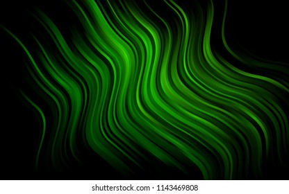 Dark Green vector template with bent ribbons. A completely new color illustration in marble style. A new texture for your  ad, booklets, leaflets.