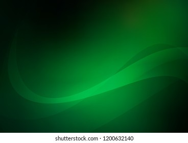 Dark Green vector template with bent lines. A completely new color illustration in marble style. Brand new design for your ads, poster, banner.