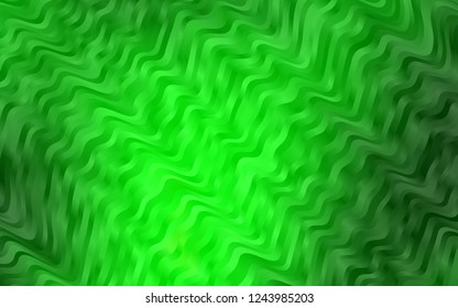 Dark Green vector template with bent lines. Modern gradient abstract illustration with bandy lines. A completely new template for your business design.