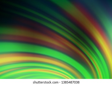 Dark Green vector template with bent lines. Colorful illustration in abstract marble style with gradient. A completely new template for your business design.