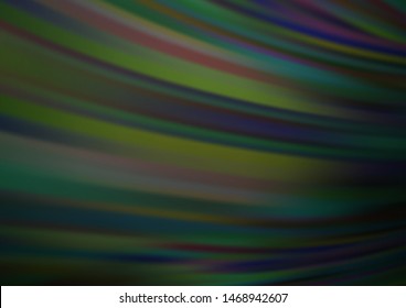 Dark Green vector template with bent ribbons. Glitter abstract illustration with wry lines. Marble design for your web site.