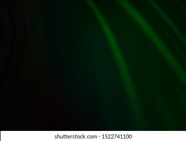 Dark Green vector template with bent ribbons. A sample with blurred bubble shapes. Textured wave pattern for backgrounds.