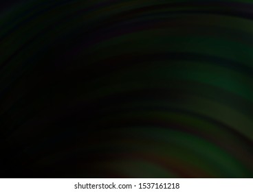 Dark Green vector template with bent ribbons. Blurred geometric sample with gradient bubbles.  Pattern for your business design.