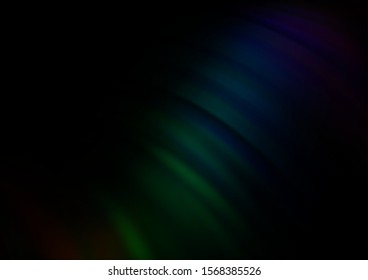 Dark Green vector template with bent lines. A sample with blurred bubble shapes. A completely new template for your business design.