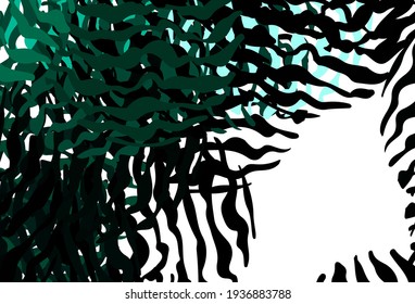Plantilla de vector verde oscuro con líneas dobladas. Ilustración abstracta brillante con líneas irónicas. Diseño de negocio para afiches, banners.