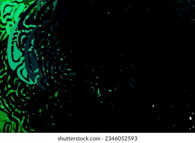 Plantilla de vector verde oscuro con líneas dobladas. Ilustración abstracta colorida con líneas de degradado. Diseño abstracto para su sitio web.