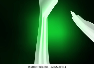 Dark Green vector template with bent lines. A completely new colorful illustration in simple style. The best colorful design for your business.